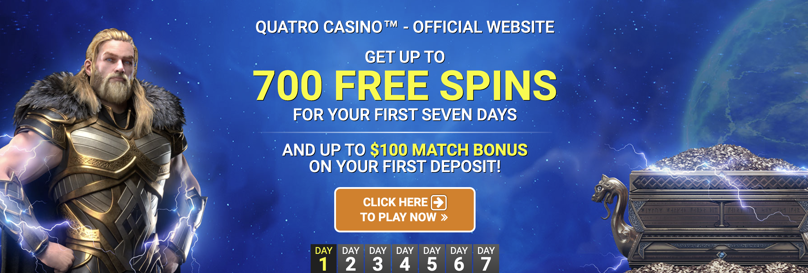 Quatro Casino – Get Up To 700 Free Spins Welcome Offer